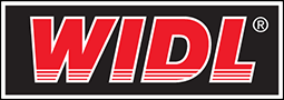 Logo mit dem Text "WIDL" in Rot auf schwarzem Hintergrund.