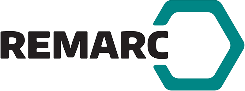 REMARC-Logo mit schwarzem Text und einem grünen, sechseckigen Symbol rechts.